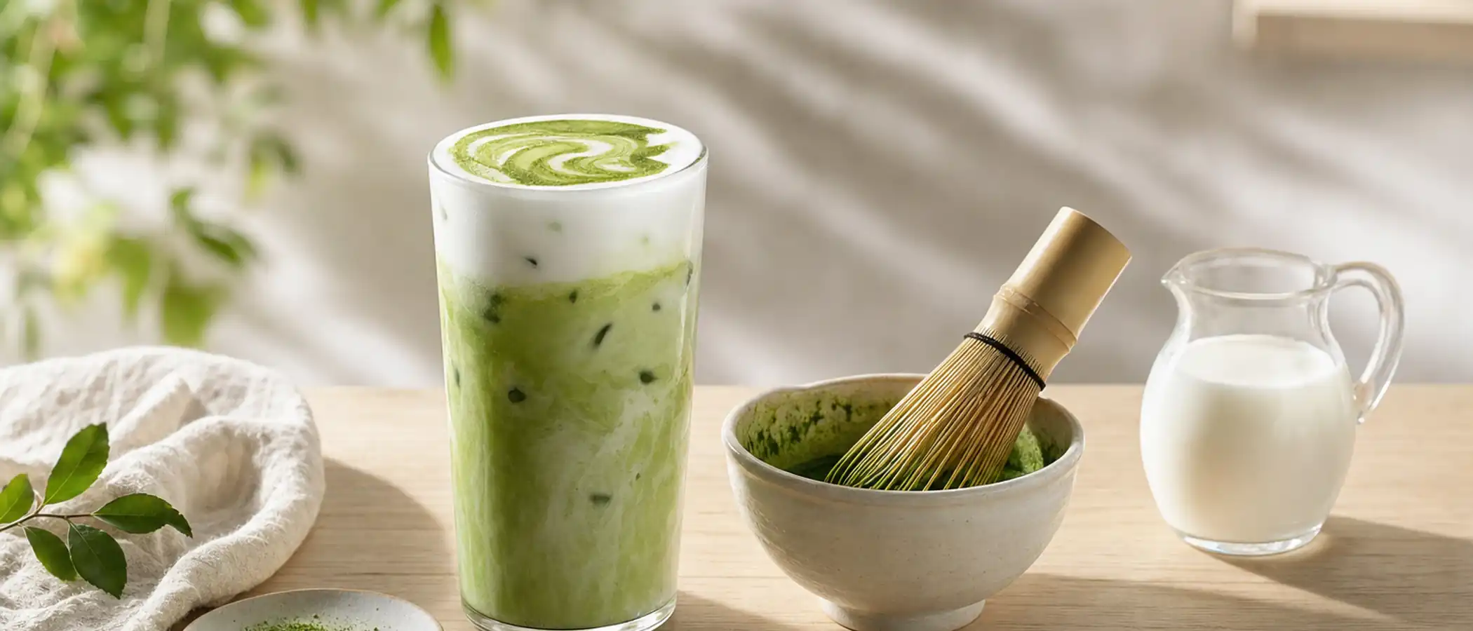 Matcha latte maken